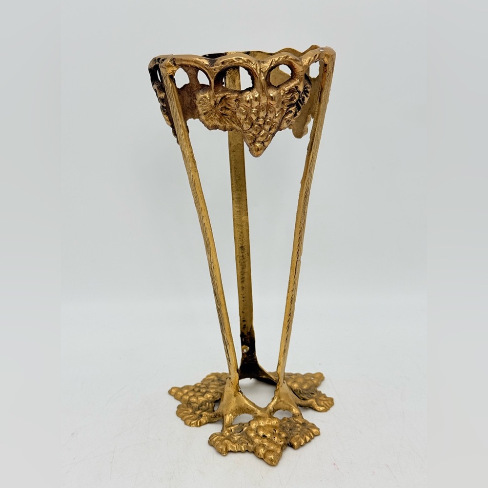 Vintage Brass Grapevine Stand | European Rustic Holder for Vase Candle bowl